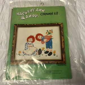 Vintage Sew Simple Inc. Raggedy Ann & Andy Crewel Kit- Craft Art